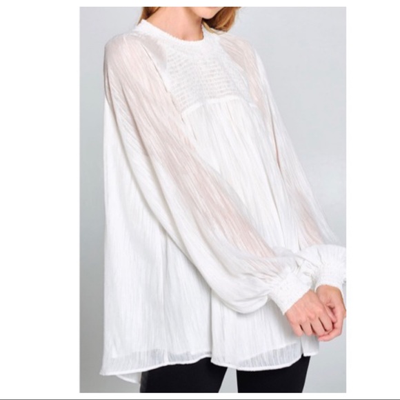 BOHO CHIC LONG SLEEVE TEXTURE WOVEN TUNIC TOP - Picture 2 of 4